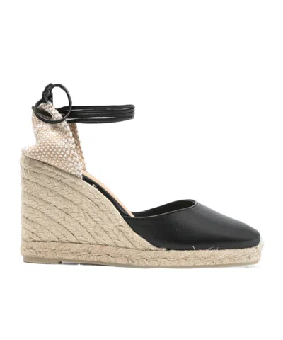 Castaã±er Round-toe Wedge Heels In Black