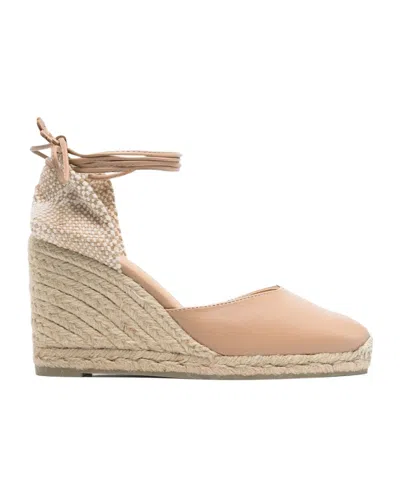 Castaã±er Round-toe Wedge Heels In Brown
