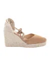 Castaã±er Round-toe Wedge Heels In Brown