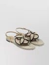 Castaã±er Sandal With Floral Espadrille Sole And Open Toe In Multi