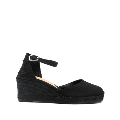 Castaã±er Ankle Strap Wedge Espadrilles In Black