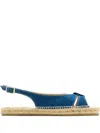 Castaã±er Slingback Denim Flat Espadrilles In Blue
