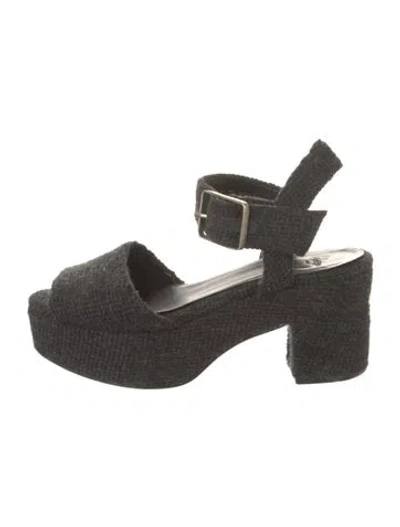 Pre-owned Castaã±er Slingback Sandals In Black