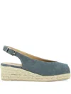 Castaã±er Slingback Wedge Heeled Espadrilles In Blue