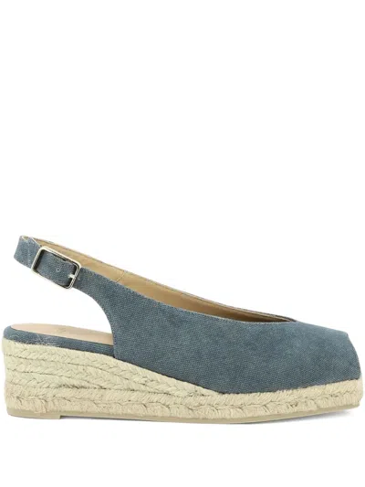 Castaã±er Slingback Wedge Heeled Espadrilles In Blue