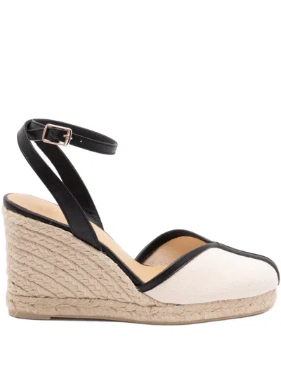 Castaã±er Strap Wedge Espadrilles In Neutral