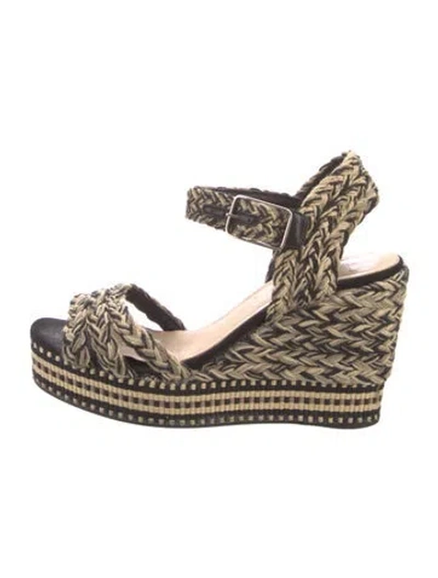 Pre-owned Castaã±er Striped Espadrilles In Neutral