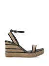 Castaã±er Striped Wedge Espadrilles In Multi