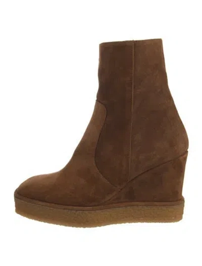 Pre-owned Castaã±er Suede Boots In Brown