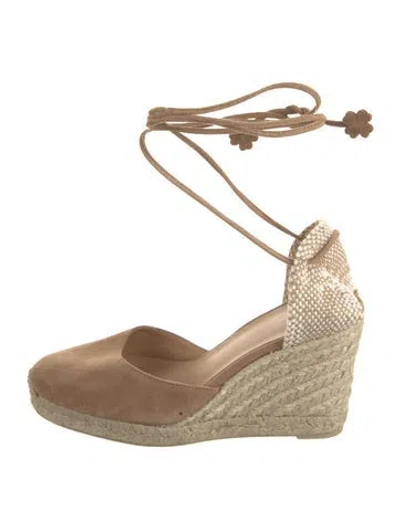 Pre-owned Castaã±er Suede Colorblock Pattern D'orsay Pumps In Multi