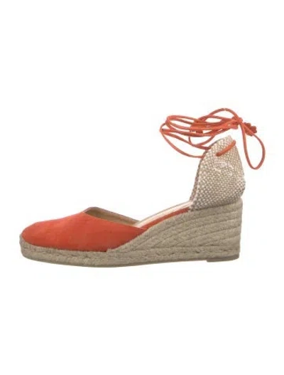 Pre-owned Castaã±er Suede Colorblock Pattern D'orsay Pumps In Neutral