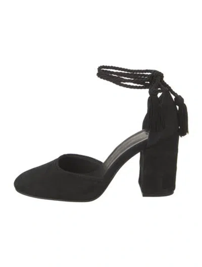 Pre-owned Castaã±er Suede D'orsay Pumps In Black