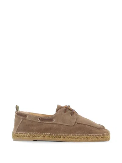 Castaã±er Suede Espadrille Boat Shoes In Brown