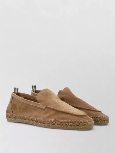 Castaã±er Suede Espadrille Flat Slip On Shoe In Brown