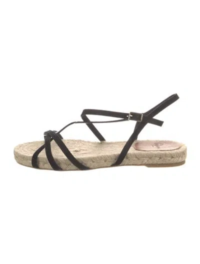 Pre-owned Castaã±er Suede Espadrilles In Black/neutrals