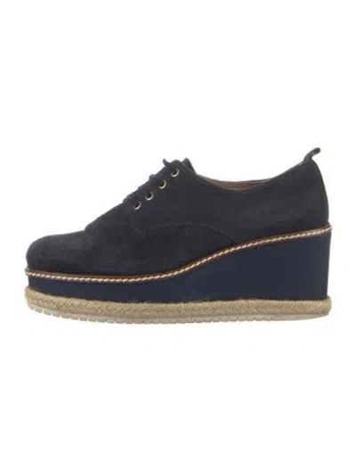 Pre-owned Castaã±er Suede Espadrilles In Blue