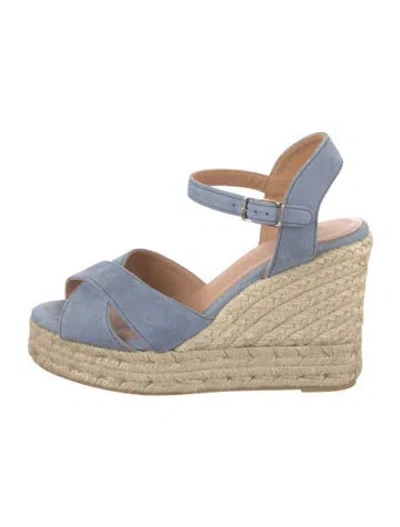 Pre-owned Castaã±er Suede Espadrilles In Blue