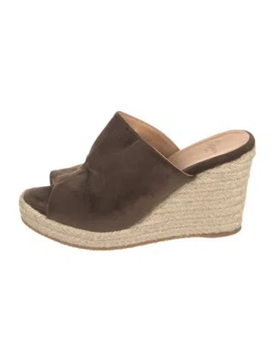 Pre-owned Castaã±er Suede Espadrilles In Neutral