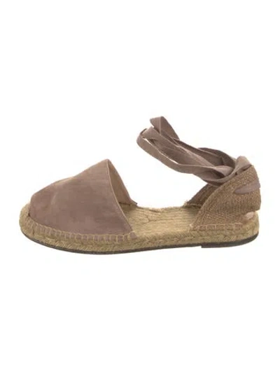 Pre-owned Castaã±er Suede Espadrilles In Neutral