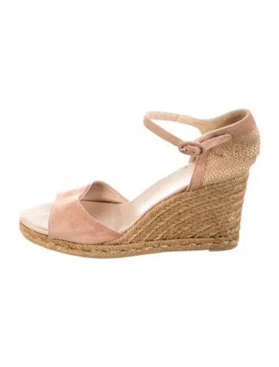 Pre-owned Castaã±er Suede Espadrilles In Pink