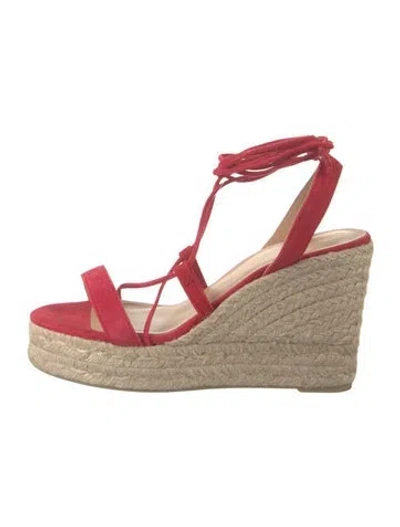 Pre-owned Castaã±er Suede Espadrilles In Red