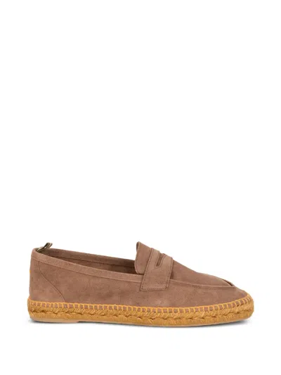 Castaã±er Suede Penny-slot Espadrilles In Brown