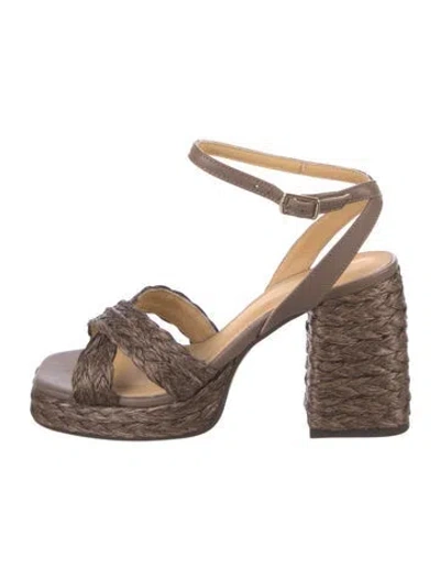 Pre-owned Castaã±er Suede Sandals In Brown