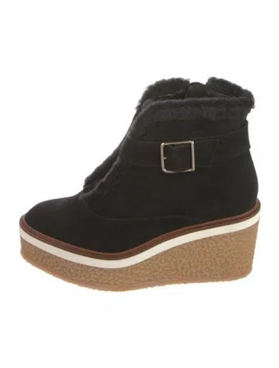 Pre-owned Castaã±er Suede Snow Boots In Black
