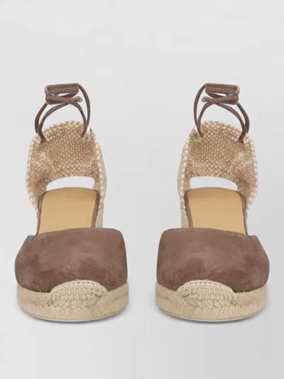Castañer Suede Wedge Espadrille Closed Toe Braids