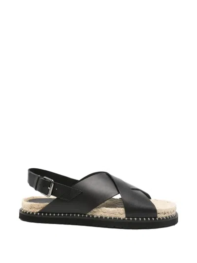 Castaã±er Tiago Crossover-strap Slingback Sandals In Black