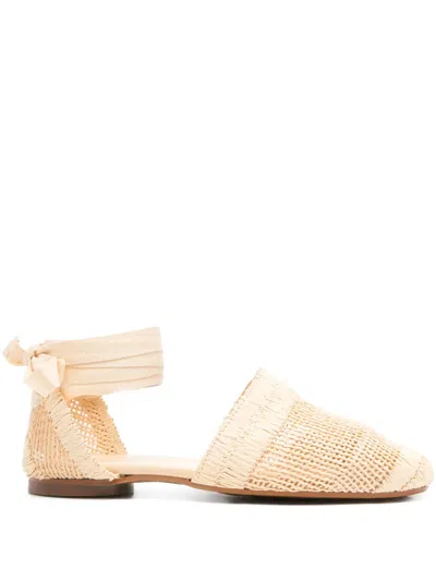 Castaã±er Tie Woven Espadrilles In Neutral