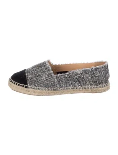 Pre-owned Castaã±er Tweed Tweed Pattern Espadrilles In Gray
