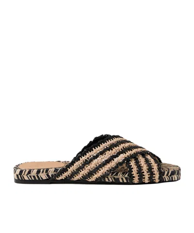 Castaã±er Two-tone Patchwork Slippers In Black