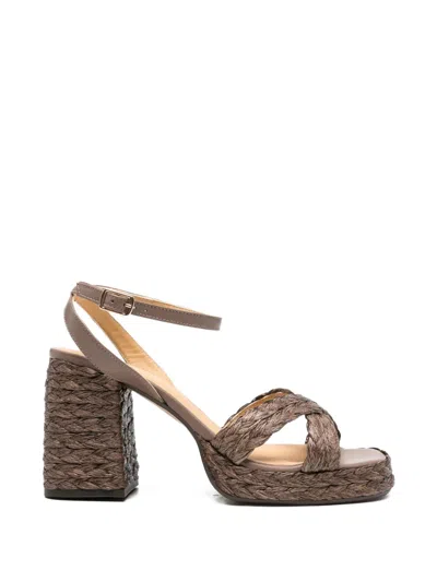 Castaã±er Castaner Stylish Sandals With 8 Cm Heel In Brown
