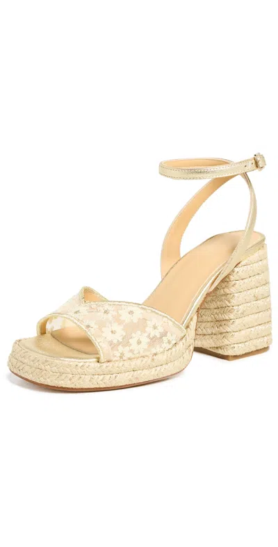 Castaã±er Valle Platform Sandals Blanco/oro In Gold