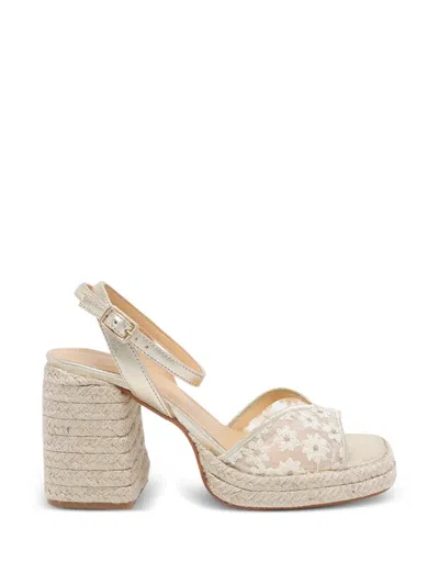 Castaã±er Vals Flower-print Sandals In White