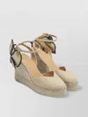 Castaã±er Wedge Espadrilles Peep Toe Bow Detail In Multi