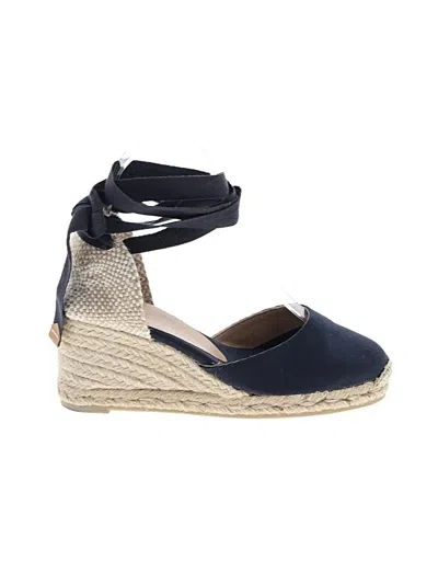 Pre-owned Castaã±er Wedges In Blue