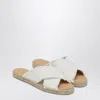 Castaã±er Cross Strap Frayed Edges Espadrille Sole In White