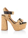 Castaã±er Agnes Platform Sandal In Natural Negro In Brown