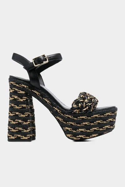 Castaã±er Women's Anne Platform Sandal In Negro Oro In Multi