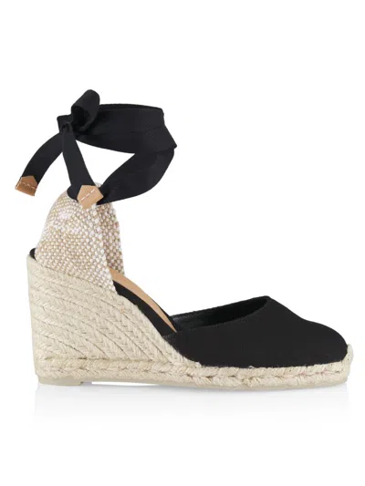 Castañer Womens Castaner Carina Cotton-canvas Wedge Espadrilles In Black