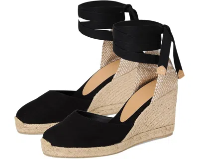 Castaã±er Women's Castaner Carina Sandal Black Wedge Heel Espadrille Ver1111