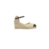 Castaã±er Women's Coraline Leather Toe-cap Espadrille In Crudo