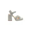 Castaã±er Women's Valle Metallic Braided Platform Sandals In Platino In Silver