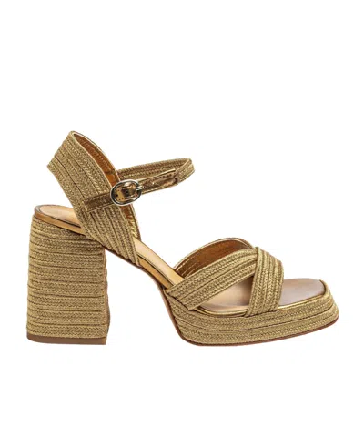 Castaã±er Woven High-heel Sandals In Brown