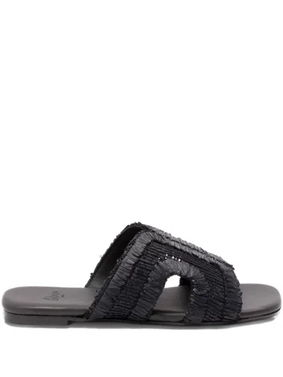 Castaã±er Woven Sandals In Black