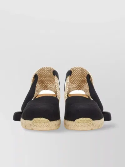Castaã±er Woven Texture Espadrille Ankle Wrap