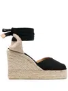 Castaã±er Bianca Canvas Ankle-strap Espadrille Sandals In Black