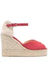 Castaã±er 110mm Bianca Wedge Espadrilles In Red